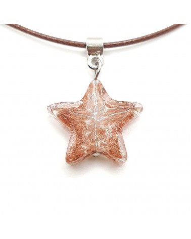 Pendentif étoile en verre de Murano bleu bijoux fantaisies verre de Murano