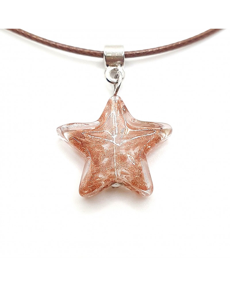 Pendentif étoile en verre de Murano bleu bijoux fantaisies verre de Murano