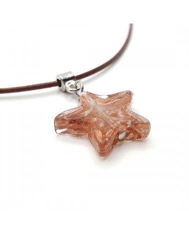 Pendentif étoile en verre de Murano bleu bijoux fantaisies verre de Murano