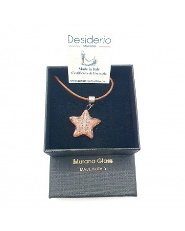 Pendentif étoile en verre de Murano bleu bijoux fantaisies verre de Murano
