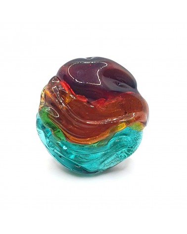 Bague ronde verre Murano collection vague bijoux fait à la main