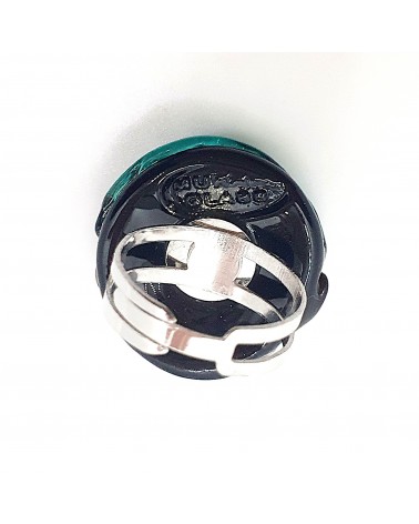 Bague ronde verre Murano collection vague bijoux fait à la main