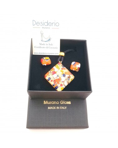 Parure carré en verre de Murano bijoux fantaisies made in Italie