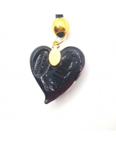 Pendentif cœur vortex en verre de Murano bijoux fantaisies fait à la main