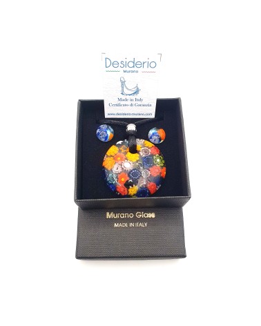 Parure ronde bombée en verre de Murano bijoux fantaisies fait à la main