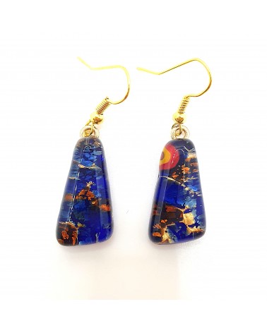 Boucles d'oreilles trapèze en verre de Murano made in Italy bijoux