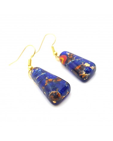 Boucles d'oreilles trapèze en verre de Murano made in Italy bijoux