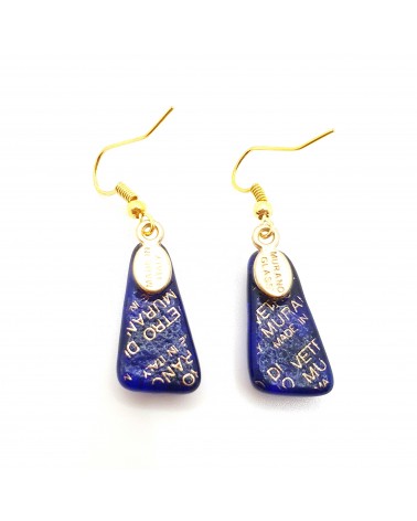 Boucles d'oreilles trapèze en verre de Murano made in Italy bijoux