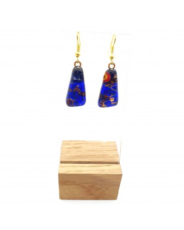 Boucles d'oreilles trapèze en verre de Murano made in Italy bijoux