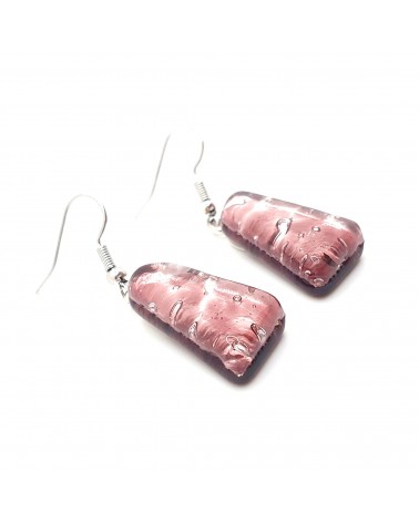 Boucles d'oreilles trapèze en verre de Murano made in Italy bijoux