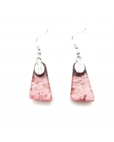 Boucles d'oreilles trapèze en verre de Murano made in Italy bijoux