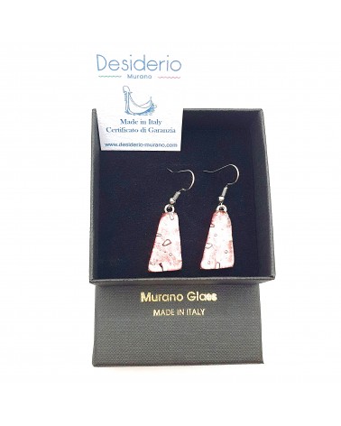 Boucles d'oreilles trapèze en verre de Murano made in Italy bijoux