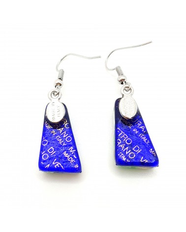 Boucles d'oreilles trapèze en verre de Murano made in Italy bijoux