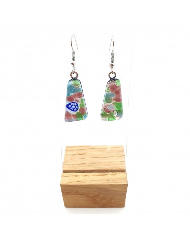 Boucles d'oreilles trapèze en verre de Murano made in Italy bijoux