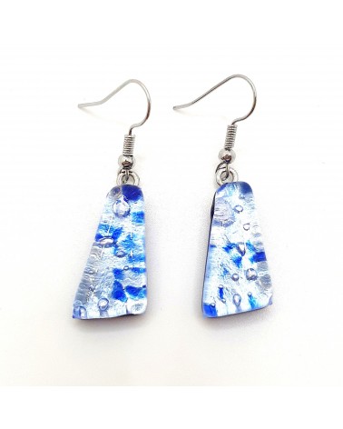 Boucles d'oreilles trapèze en verre de Murano made in Italy bijoux