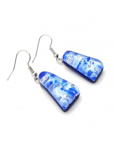 Boucles d'oreilles trapèze en verre de Murano made in Italy bijoux