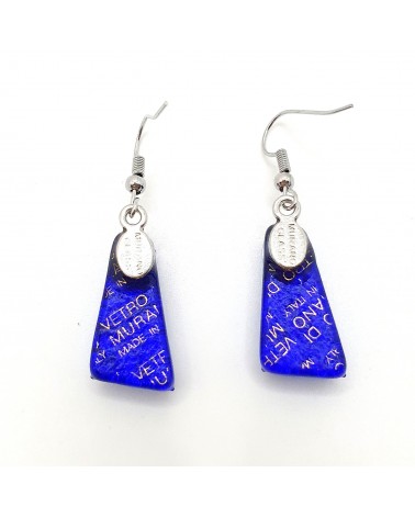 Boucles d'oreilles trapèze en verre de Murano made in Italy bijoux