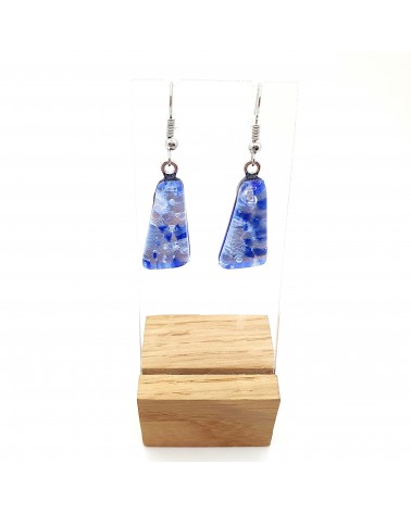 Boucles d'oreilles trapèze en verre de Murano made in Italy bijoux
