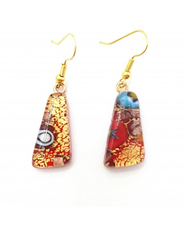 Boucles d'oreilles trapèze en verre de Murano made in Italy bijoux