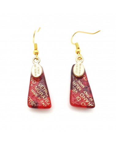 Boucles d'oreilles trapèze en verre de Murano made in Italy bijoux
