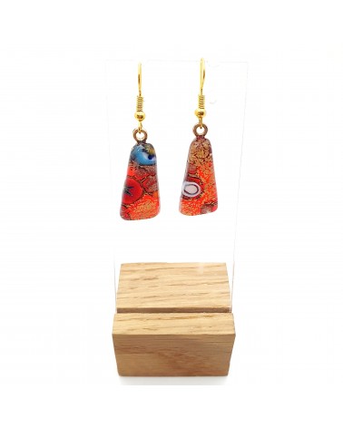 Boucles d'oreilles trapèze en verre de Murano made in Italy bijoux