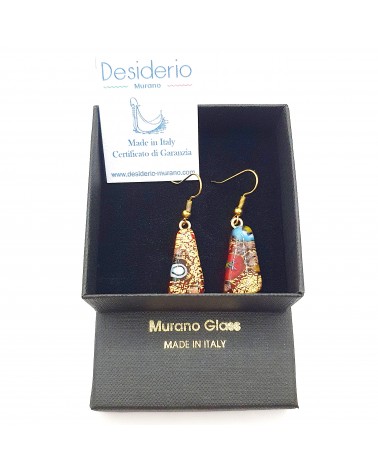 Boucles d'oreilles trapèze en verre de Murano made in Italy bijoux