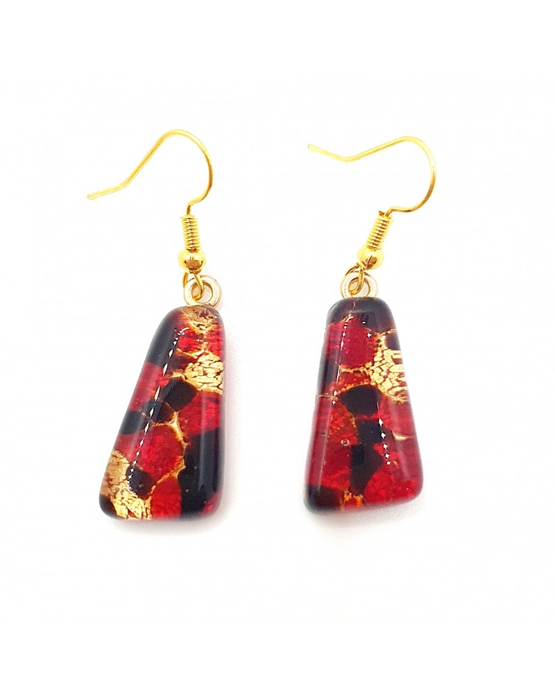 boucles d'oreilles trapèze verre Murano azur bijoux fantaisies