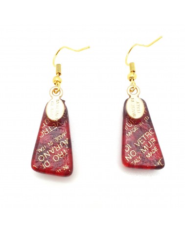 boucles d'oreilles trapèze verre Murano azur bijoux fantaisies