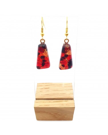 boucles d'oreilles trapèze verre Murano azur bijoux fantaisies