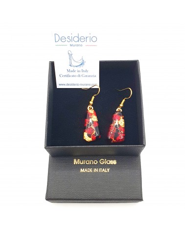 boucles d'oreilles trapèze verre Murano azur bijoux fantaisies