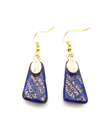 Boucles d'oreilles trapèze en verre de Murano rouge bijoux fantaisies créateurs italiens