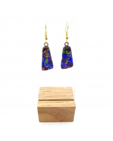 Boucles d'oreilles trapèze en verre de Murano rouge bijoux fantaisies créateurs italiens