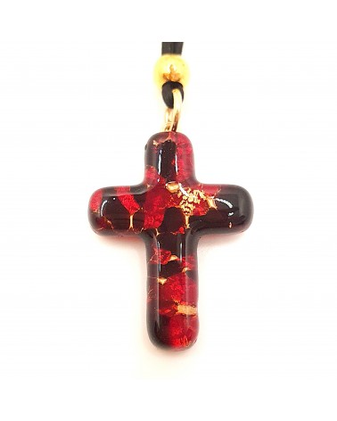 Pendentif croix en verre de Murano bijoux fantaisies verre de Murano