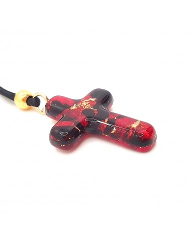 Pendentif croix en verre de Murano bijoux fantaisies verre de Murano