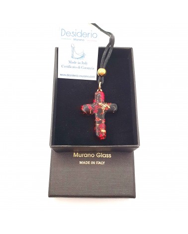 Pendentif croix en verre de Murano bijoux fantaisies verre de Murano