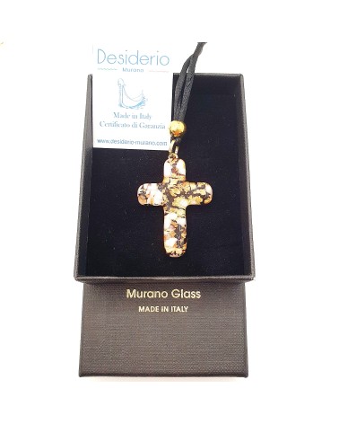Pendentif croix en verre de Murano bijoux fantaisies verre de Murano