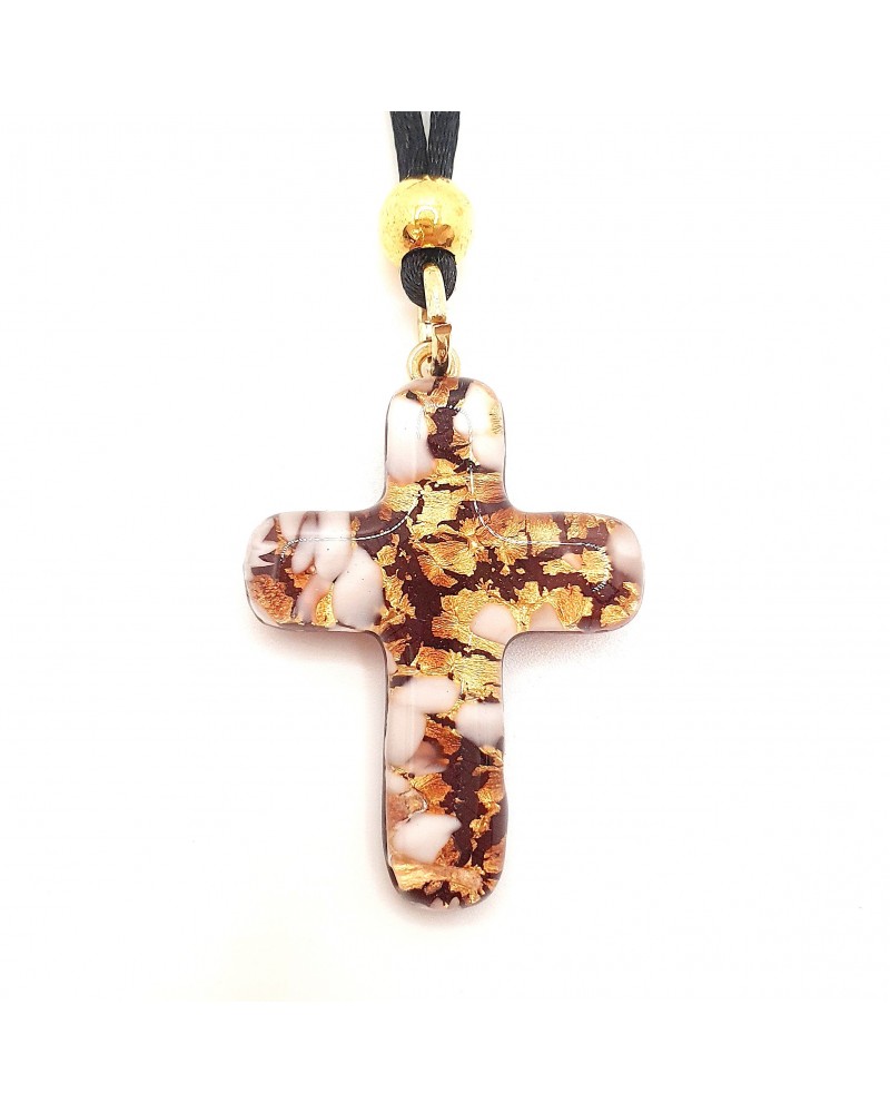 Pendentif croix en verre de Murano bijoux fantaisies verre de Murano