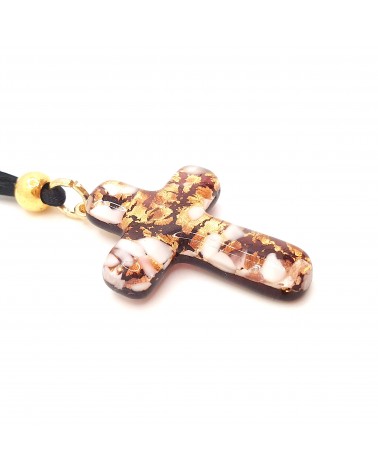 Pendentif croix en verre de Murano bijoux fantaisies verre de Murano