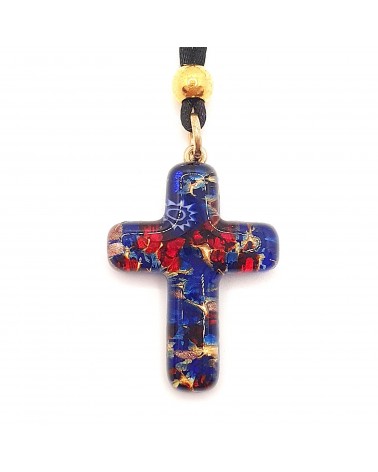 Pendentif croix en verre de Murano bijoux fantaisies verre de Murano