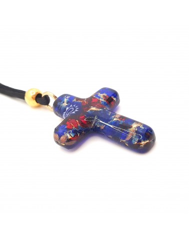 Pendentif croix en verre de Murano bijoux fantaisies verre de Murano