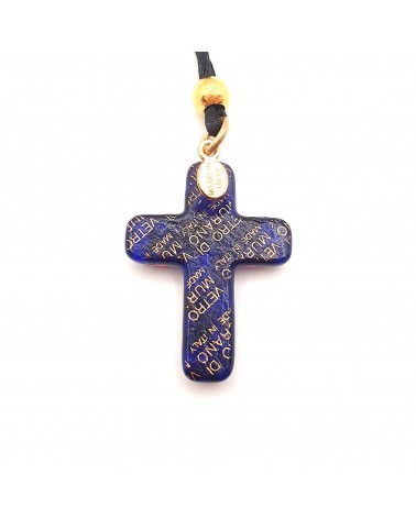 Pendentif croix en verre de Murano bijoux fantaisies verre de Murano