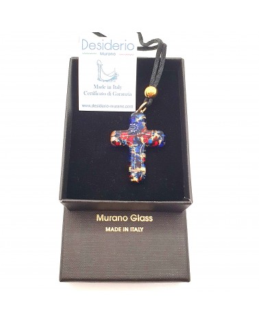 Pendentif croix en verre de Murano bijoux fantaisies verre de Murano