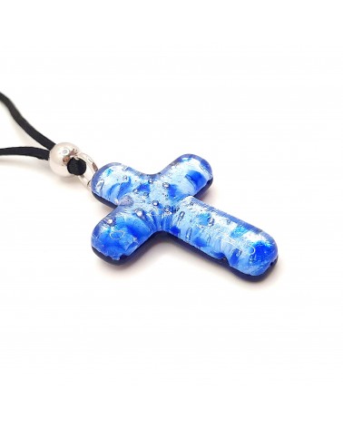 Pendentif croix en verre de Murano bijoux fantaisies verre de Murano