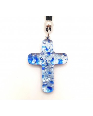 Pendentif croix en verre de Murano bijoux fantaisies verre de Murano