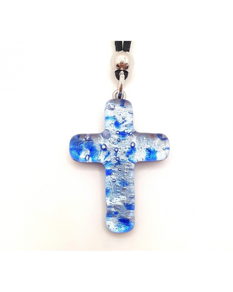 Pendentif croix en verre de Murano bijoux fantaisies verre de Murano