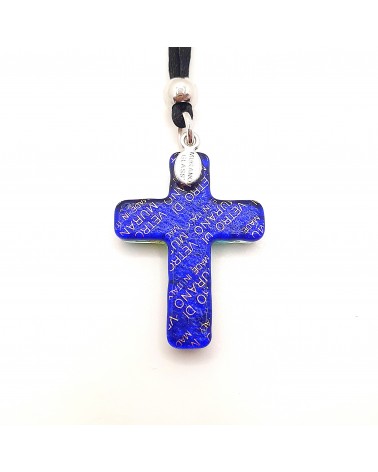 Pendentif croix en verre de Murano bijoux fantaisies verre de Murano