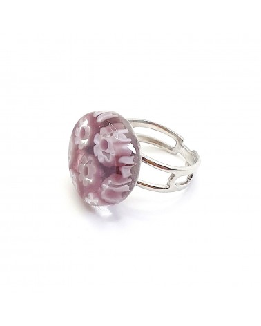 Bague ronde en verre de Murano bijoux made in Italie Bijoux Murano