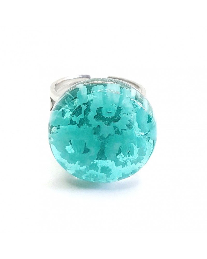 Bague ronde en verre de Murano bijoux made in Italie Bijoux Murano