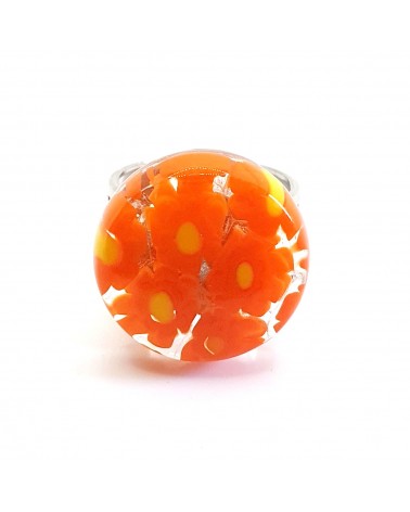 Bague ronde en verre de Murano bijoux made in Italie Bijoux Murano
