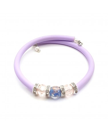 Bracelet armonia en caoutchouc et verre de Murano bijoux fantaisie